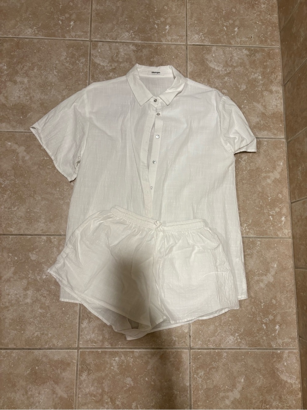 Showpo White Button Down Short Sleeve Shirt